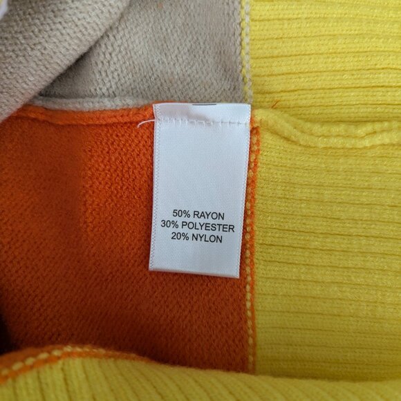 Kerri Rosenthal Radiant Sunshine Heart Color Block Cardigan Sweater Small NWT - Picture 7 of 8